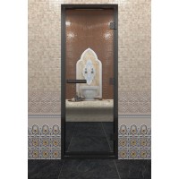 Дверь Doorwood Хамам в черном профиле