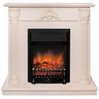 Каминокомплект LONDON/ЛОНДОН Бежевый дуб с бежевой патиной с очагом Электроочаг EPSILON/ЭПСИЛОН 33