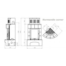 Печь камин керамическая ABX NORMANDIE угловая