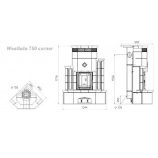 Печь камин угловой Westfalia 750 corner