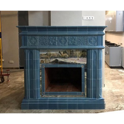 Дровяной каминный портал. Ручная роспись 2512 от производителя Ceramica