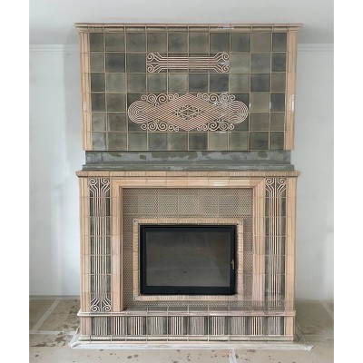 Дровяной открытый камин в облицовке коллекции Арт Деко. от производителя Ceramica