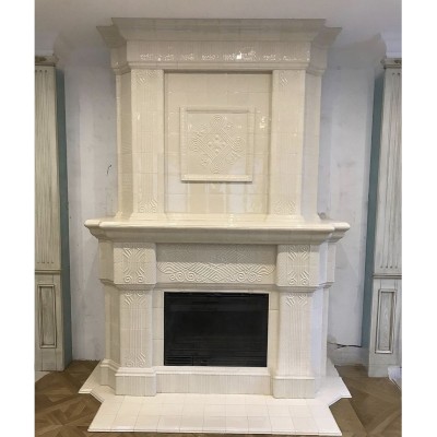 Комплект каминной облицовки Ар Деко. Цвет: Белый Антик от производителя Ceramica