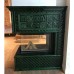 Островной камин в муравленном цвете с п-образной топкой от производителя Ceramica