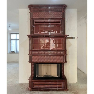 Топка Brunner Panorama-Kamin 57/25/85/25 в облицовке изразцами. от производителя Ceramica