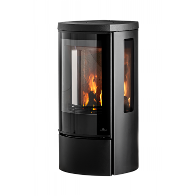 Печь-камин Jydepejsen Cozy Modern Low с боковым стеклом от производителя Jydepejsen
