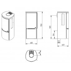 Печь-камин Jydepejsen Cozy Classic Base Sideglass