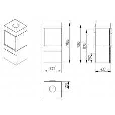 Печь-камин Jydepejsen Cubic 109 