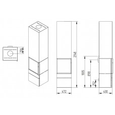 Печь-камин Jydepejsen Cubic 215