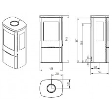 Печь-камин Jydepejsen Senza Soapstone Top Sideglass