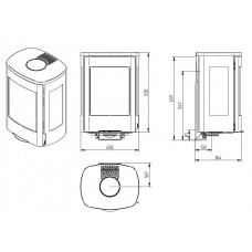 Печь-камин Jydepejsen Senza Wall Sideglass