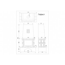 Изразцовый камин Гефест пристенный с коробом однотонный А