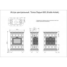 Изразцовый камин Истра центральный однотонный B