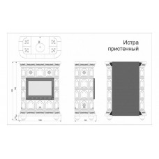 Изразцовый камин Истра пристенный однотонный B