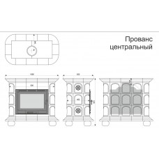 Изразцовый камин Прованс центральный однотонный А