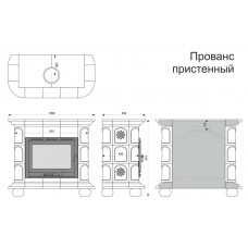 Изразцовый камин Прованс пристенный однотонный А