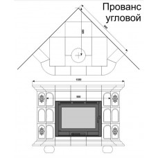 Изразцовый камин Прованс угловой однотонный А