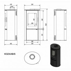 Печь-камин Kratki Koza/AB/S/DR