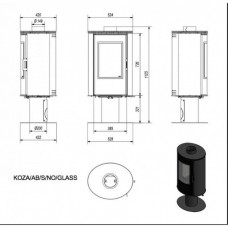 Печь-камин Kratki Koza/AB/S/N/O/GLASS