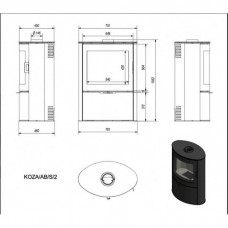 Печь-камин Kratki Koza/AB/S/2 (сталь)