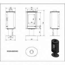 Печь-камин Kratki KOZA/AB/S/N/DR