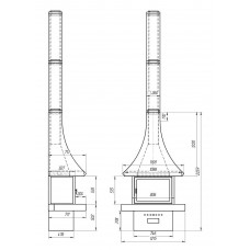 Пристенный открытый камин LOFT - 10/1