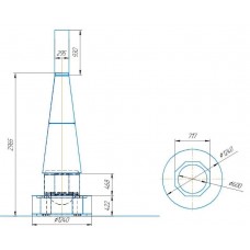 Центральный подвесной камин LOFT - 07