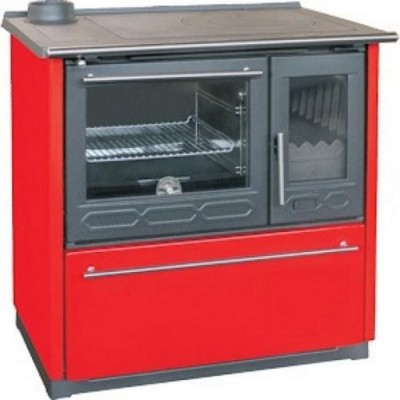 Отопительно-варочная печь Plamen 850 Glas красная от производителя Plamen