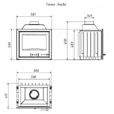 Каминная топка Эльба ТКТ-9,0-01