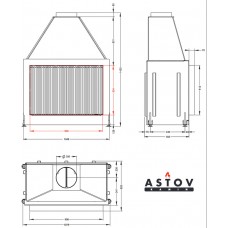 Открытая Каминная топка АСТОВ ОПС 900