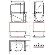 Подвесная каминная топка АСТОВ П4С 12080