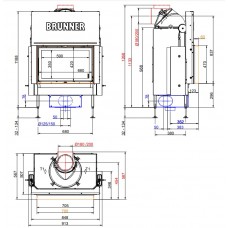 Топка-камин Brunner BKH  5.0 flat 42-66 ST