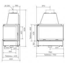 Топка Cheminees Philippe 702 2V Etanche SR