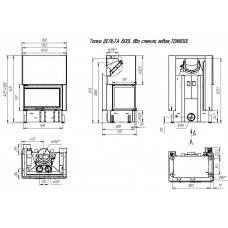 Каминная топка ДЕЛЬТА 800 L два стекла левая принтинг