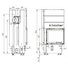 Каминная топка Hoxter ECKA 50/35/45Rh правосторонняя