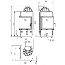 Каминная топка Hoxter ECKA 51/51/51L Левосторонняя