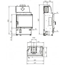 Каминная топка Hoxter ECKA 60/35/50SR Правосторонняя