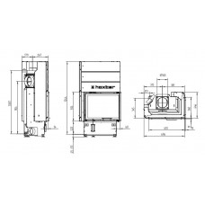 Каминная топка Hoxter ECKA 60/35/50SRh Правосторонняя