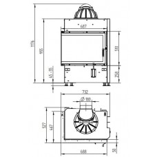 Каминная топка Hoxter ECKA 67/45/51L Левосторонняя