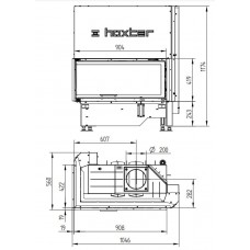 Каминная топка Hoxter ECKA 90/40/40Lh Левосторонняя