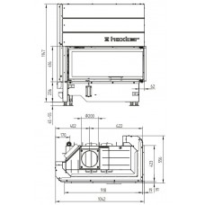 Каминная топка Hoxter ECKA 90/40/40Rh Правосторонняя