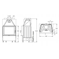 Каминная топка KOBOK Chopok L 84, LD 840×570