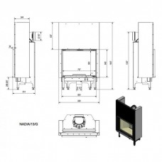 Каминная топка Kratki Nadia/13/G