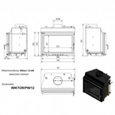 Каминная топка Kratki Wiktor/PW/12/W