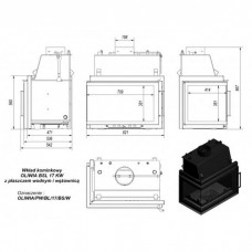 Каминная топка Kratki Oliwia/PW/BL/17/BS/W