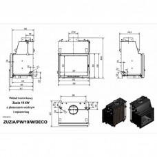 Каминная топка Kratki Zuzia/PW/19/W/DECO