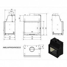 Каминная топка Kratki Amelia/PW/24/W/DECO (змеевик)