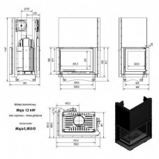 Каминная топка Kratki Maja/L/BS/G (угловое стекло слева, гильотина)