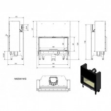 Каминная топка Kratki Nadia/14/G (гильотина)