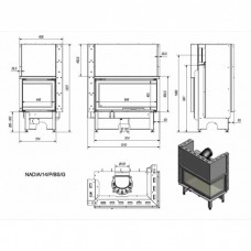 Каминная топка Kratki NADIA/14/P/BS/G